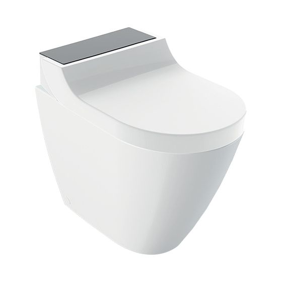 Geberit AquaClean Tuma Comfort WC-Komplettanlage Stand-WC, wandbündig, Schwarz/Glas
