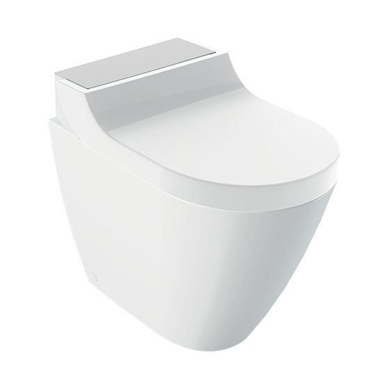Geberit AquaClean Tuma Comfort WC-Komplettanlage Stand-WC, wandbündig, Edelstahl gebürstet