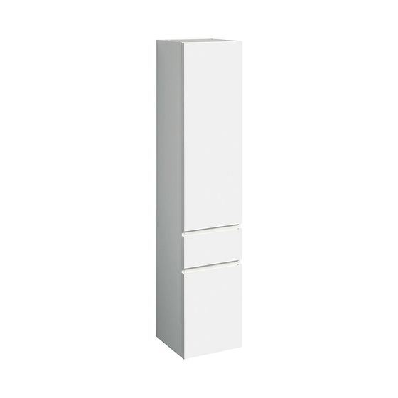 Geberit Renova Plan Hochschrank mit 2 Türen, 1 Schublade, 39x180x36cm, Weiß lackiert hochglänzend