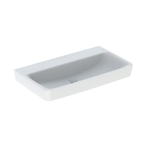 Geberit Renova Plan Waschtisch, Breite 85cm, Tiefe 48cm, ohne Hahnloch, ohne Überlauf, Weiß