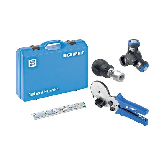 Geberit PushFit Montagewerkzeug mit Markierschablone, im Koffer Außendurchmesser 14/16/20/25mm