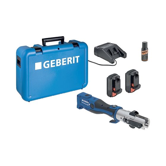 Geberit ACO 203XLplus Pressgerät Typ 2/Typ 2XL in Koffer 230V/50-60 Hz Steckertyp CEE 7/16 Leistungsaufnahme 90W
