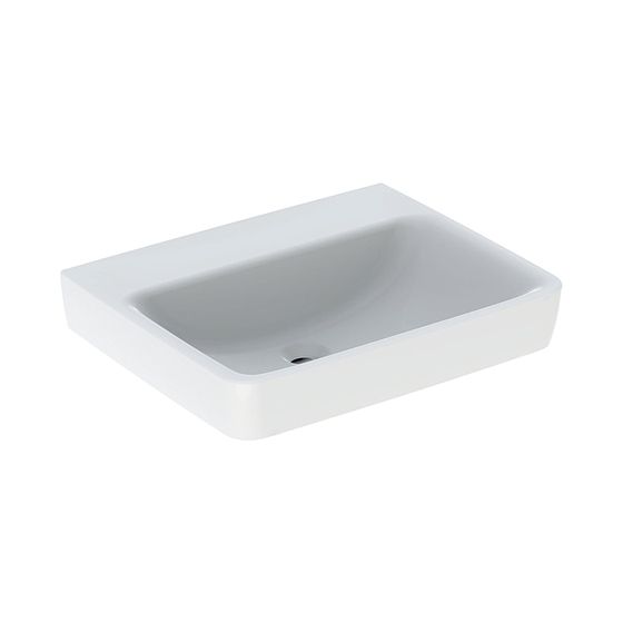 Geberit Renova Plan Aufsatzwaschtisch, Breite 60cm, Tiefe 48cm, ohne Hahnloch, ohne Überlauf, Weiß