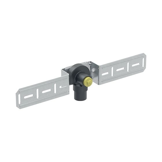 Geberit FlowFit Anschlusswinkel 90 Grad vormontiert, einfach, abgesetzt, d 16mm, Rp 1/2″, L1 5,2cm, gedämmt bleifrei, Rotguss