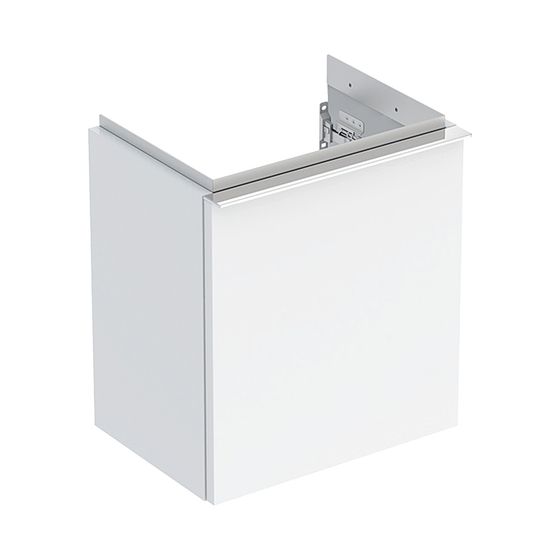 Geberit iCon Unterschrank für Handwaschbecken, 1 Tür 38x41,5cm, Tür rechts, Weiß lackiert hochglänzend/HG verchromt