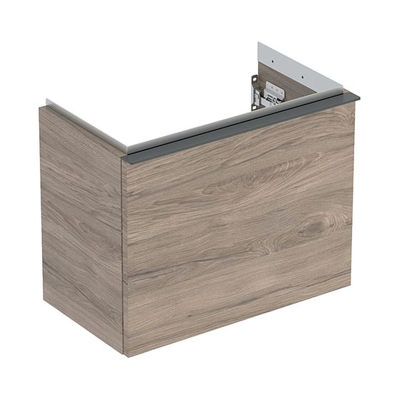 Geberit iCon Unterschrank für Handwaschbecken 1 Schublade 53x415cm, Nussbaum hickory Melamin Holzstr./Lava pulverb. matt