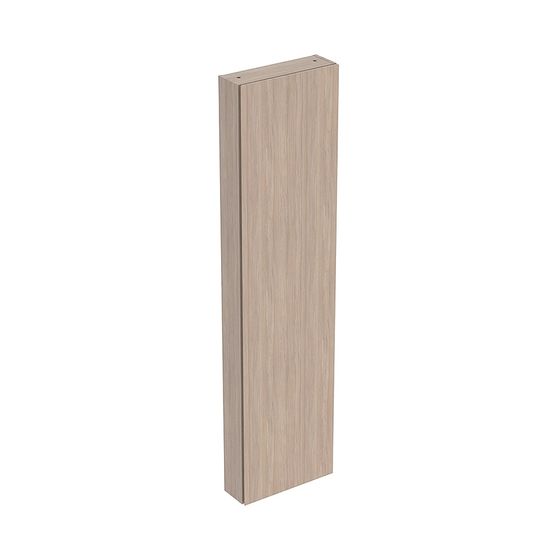Geberit Hochschrank mit einer Tür und Innenspiegel, verkürzte Ausladung 45x180cm, Eiche Melamin Holzstruktur