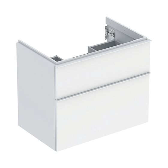 Geberit iCon Unterschrank für Waschtisch, 2 Schubladen Waschtisch 75cm, Weiß, lackiert matt/Weiß, pulverbeschichtet matt