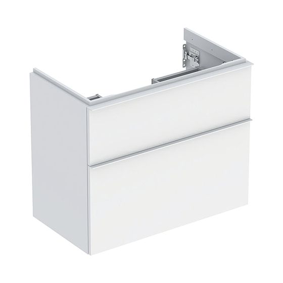 Geberit iCon Unterschrank für Waschtisch 2 Schubladen verkürzte Ausladung Waschtisch 75cm Weiß lackiert matt/Weiß pulv. matt