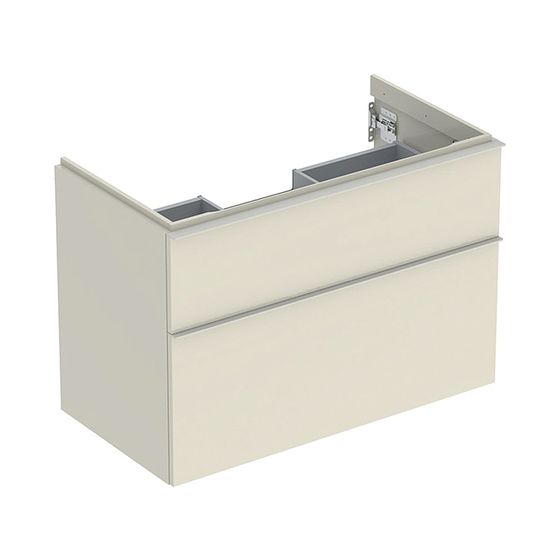 Geberit iCon Unterschrank für Waschtisch 2 Schubladen Waschtisch 90cm Sandgrau lackiert hochglänzend/Sandgrau pulverb. matt