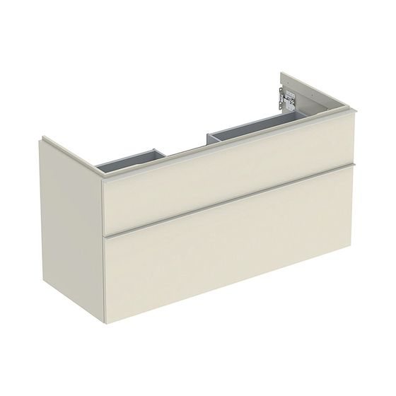 Geberit iCon Unterschrank für Waschtisch 2 Schubladen Waschtisch 120cm Sandgrau lackiert hochglänzend/Sandgrau pulverb. matt
