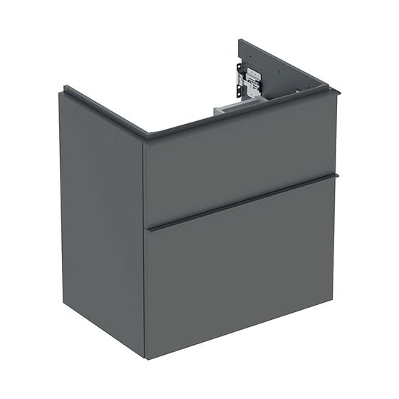 Geberit iCon Unterschrank für Waschtisch 2 Schubladen verkürzte Ausladung WT 60cm Lava lackiert matt/Lava pulverb. matt