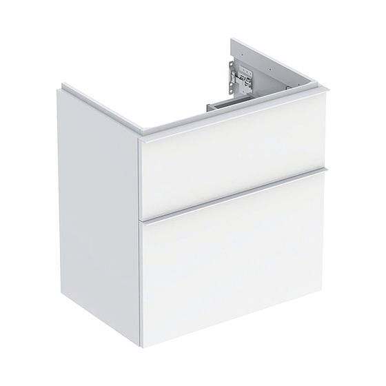 Geberit iCon Unterschrank für WT 2 Schubladen verkürzte Ausladung WT 60cm Weiß lackiert hochglänzend/pulverb.matt