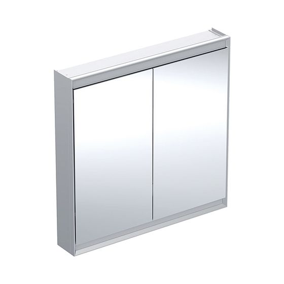Geberit ONE Spiegelschrank mit ComfortLight, 2 Türen, AP-Montage, Höhe 90cm B 90cm, Aluminium eloxiert