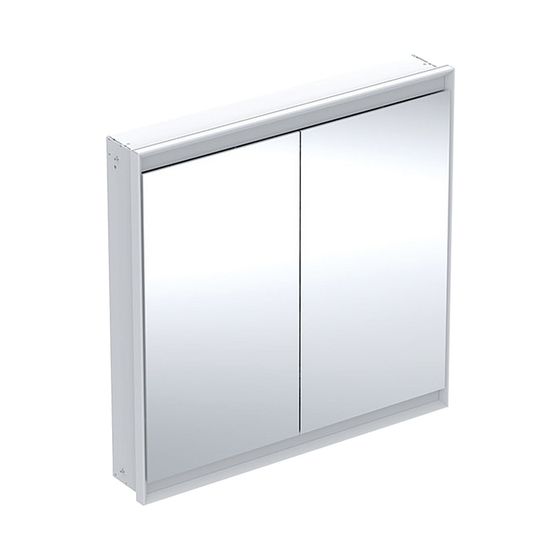 Geberit ONE Spiegelschrank mit ComfortLight, 2 Türen, UP-Montage, Höhe 90cm B 90cm, Weiß/Aluminium pulverbeschichtet