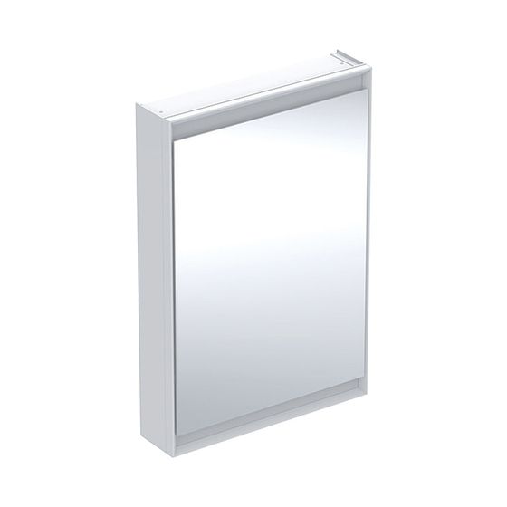 Geberit ONE Spiegelschrank mit ComfortLight, 1 Tür rechts, AP-Montage, H 90cm B 60cm, Weiß/Aluminium pulverbeschichtet
