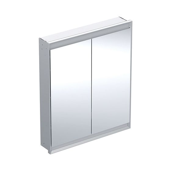 Geberit ONE Spiegelschrank mit ComfortLight, 2 Türen, UP-Montage, Höhe 90cm B 75cm, Aluminium eloxiert