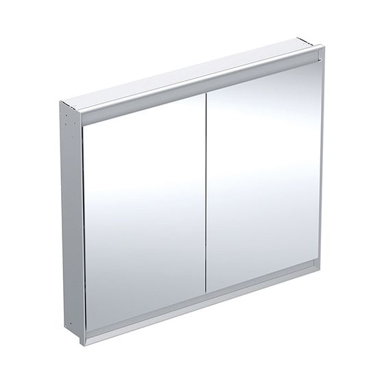 Geberit ONE Spiegelschrank mit ComfortLight, 2 Türen, UP-Montage, Höhe 90cm B 105cm, Aluminium eloxiert