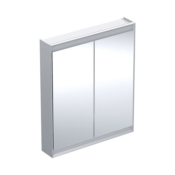 Geberit ONE Spiegelschrank mit ComfortLight, 2 Türen, AP-Montage, Höhe 90cm B 75cm, Aluminium eloxiert