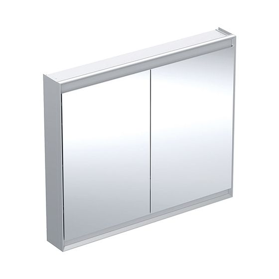 Geberit ONE Spiegelschrank mit ComfortLight, 2 Türen, AP-Montage, Höhe 90cm B 105cm, Aluminium eloxiert