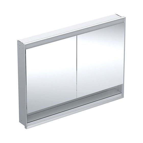 Geberit ONE Spiegelschrank mit Nische und ComfortLight, 2 Türen, UP-Montage, H 90cm B 120cm, Aluminium eloxiert