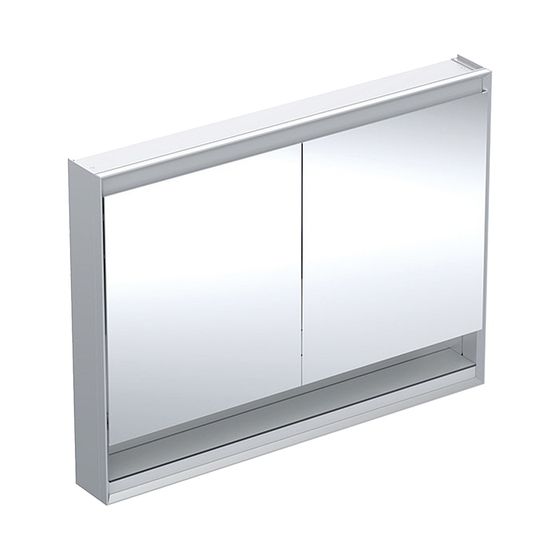 Geberit ONE Spiegelschrank mit Nische und ComfortLight, 2 Türen, AP-Montage, H 90cm B 120cm, Aluminium eloxiert