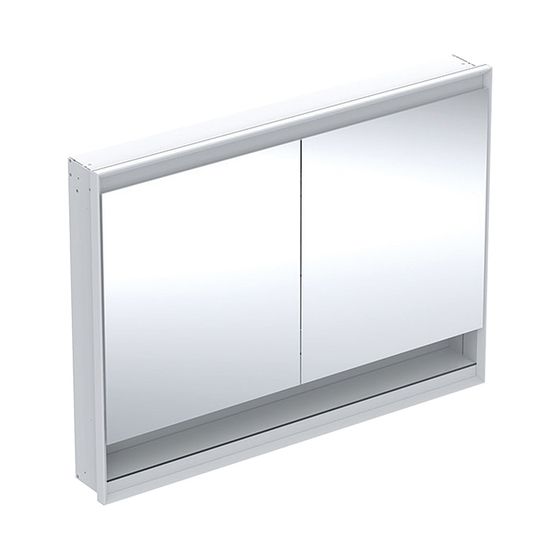 Geberit ONE Spiegelschrank mit Nische und ComfortLight, 2 Türen, UP-Montage, H 90cm B 120cm, Weiß/Aluminium pulverbeschichtet