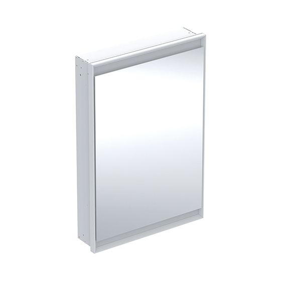 Geberit ONE Spiegelschrank mit ComfortLight, 1 Tür links, UP-Montage, Höhe 90cm B 60cm, Weiß/Aluminium pulverbeschichtet