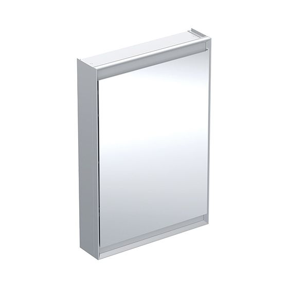 Geberit ONE Spiegelschrank mit ComfortLight, 1 Tür, AP-Montage, Höhe 90cm B 60cm, Aluminium eloxiert, Tür Anschlag links