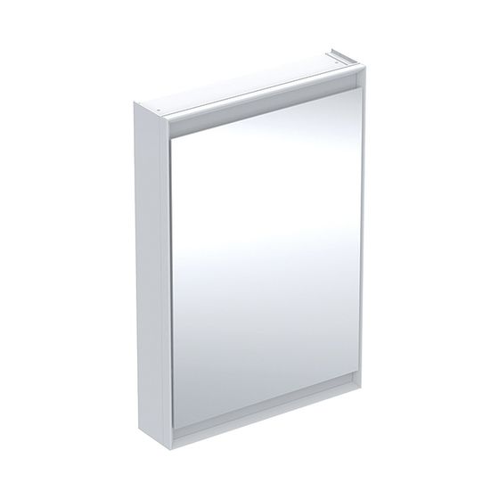 Geberit ONE Spiegelschrank mit ComfortLight, 1 Tür links, AP-Montage, H 90cm B 60cm, Weiß/Aluminium pulverbeschichtet