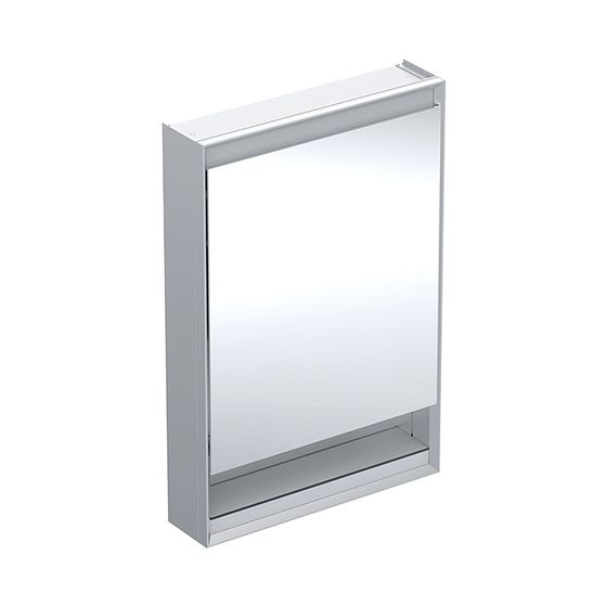 Geberit ONE Spiegelschrank mit Nische und ComfortLight, 1 Tür links, AP-Montage, H 90cm B 60cm, Aluminium eloxiert