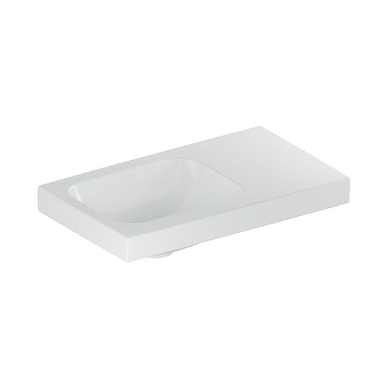 Geberit iCon Light Handwaschbecken mit Ablagefläche 53x13x31cm Weiß/KeraTect ohne Hahnloch ohne Überlauf Ablagefläche rechts