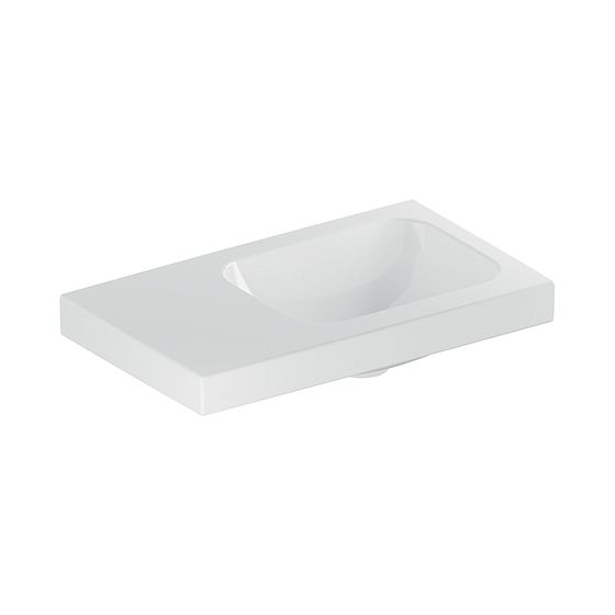 Geberit iCon Light Handwaschbecken mit Ablagefläche 53x13x31cm Weiß KeraTect ohne Hahnloch ohne Überlauf Ablagefläche links