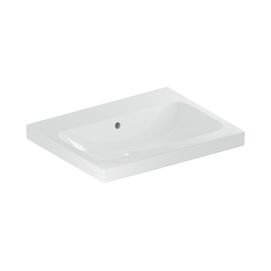 Geberit iCon Light Waschtisch, Breite 60cm, Tiefe 48cm, ohne Hahnloch, Überlauf sichtbar, Weiß