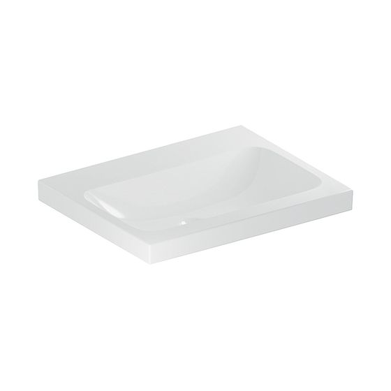 Geberit iCon Light Waschtisch, Breite 60cm, Tiefe 48cm, ohne Hahnloch, ohne Überlauf, Weiß/KeraTect
