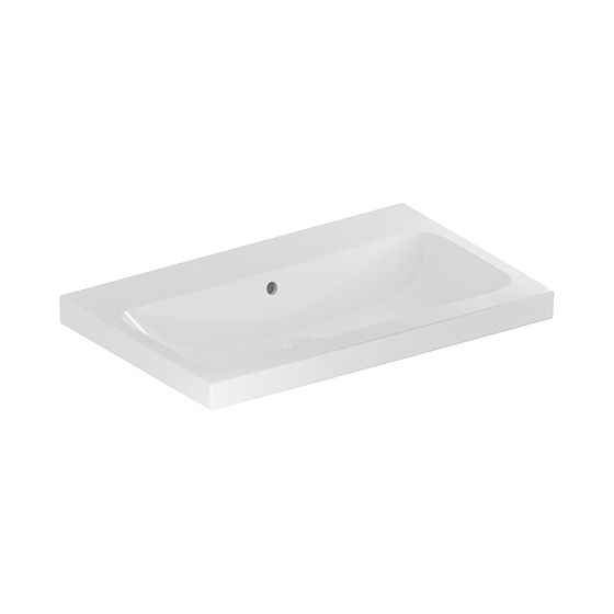 Geberit iCon Light Waschtisch, Breite 75cm, Tiefe 48cm, ohne Hahnloch, Überlauf sichtbar, Weiß