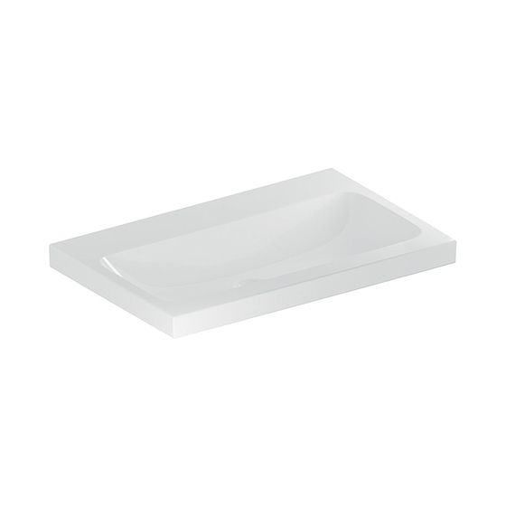 Geberit iCon Light Waschtisch, Breite 75cm, Tiefe 48cm, ohne Hahnloch, ohne Überlauf, Weiß
