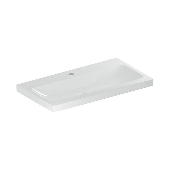 Geberit iCon Light Waschtisch, Breite 90cm, Tiefe 48cm, Hahnloch mittig, ohne Überlauf, Weiß
