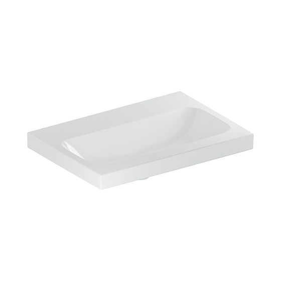 Geberit iCon Light Waschtisch verkürzte Ausladung, Breite 60cm, Tiefe 42cm, ohne Hahnloch, ohne Überlauf, Weiß