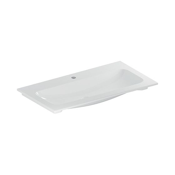 Geberit iCon Möbelwaschtisch, Breite 90cm, Tiefe 48cm, Hahnloch mittig, ohne Überlauf, Weiß
