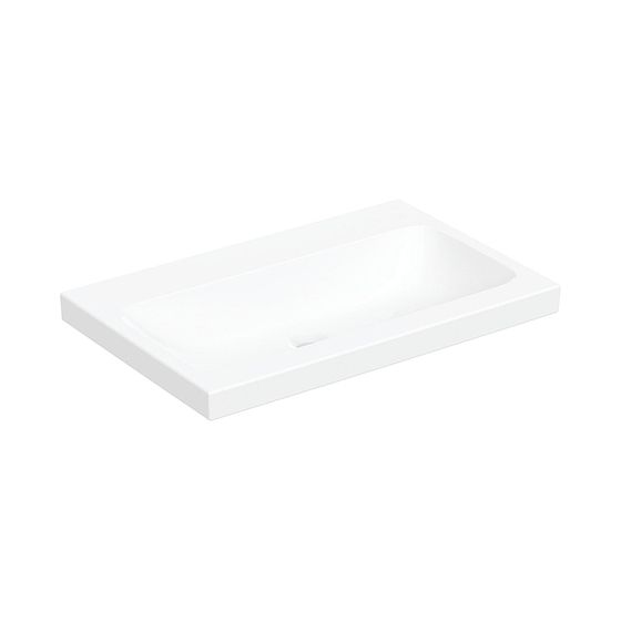 Geberit iCon Light Aufsatzwaschtisch, Breite 75cm, Tiefe 48cm, ohne Hahnloch, ohne Überlauf, Weiß/KeraTect
