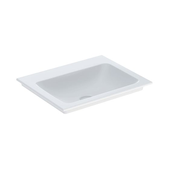 Geberit ONE Möbelwaschtisch Abgang vertikal, Breite 60cm, Tiefe 48cm, ohne Hahnloch, ohne Überlauf, Weiß/KeraTect