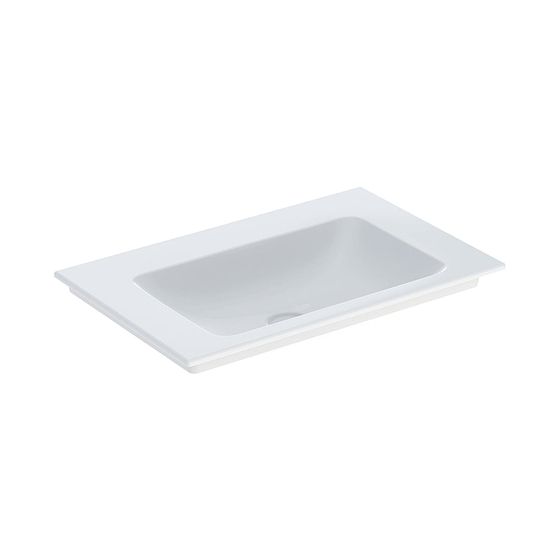 Geberit ONE Möbelwaschtisch Abgang vertikal, Breite 75cm, Tiefe 48cm, ohne Hahnloch, ohne Überlauf, Weiß/KeraTect