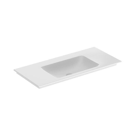 Geberit ONE Möbelwaschtisch Abgang vertikal, Breite 105cm, Tiefe 48cm, ohne Hahnloch, ohne Überlauf, Weiß/KeraTect