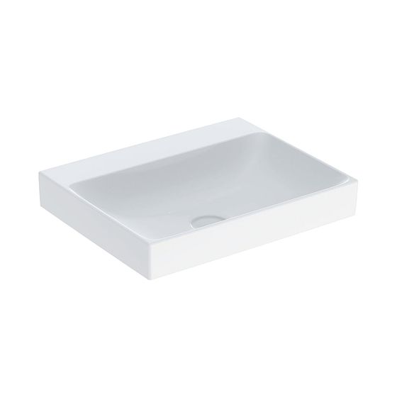 Geberit ONE Waschtisch Abgang vertikal, Breite 60cm, Tiefe 48cm, ohne Hahnloch, ohne Überlauf, Weiß/KeraTect