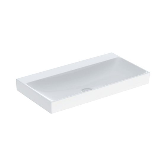Geberit ONE Waschtisch Abgang vertikal, Breite 90cm, Tiefe 48cm, ohne Hahnloch, ohne Überlauf, Weiß/KeraTect