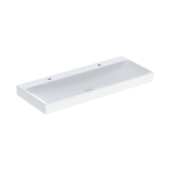 Geberit ONE Waschtisch Abgang vertikal, Breite 120cm, Tiefe 48cm, Hahnloch links, rechts, ohne Überlauf, Weiß/KeraTect