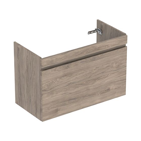 Geberit Renova Plan Unterschrank für Waschtisch, 1 Schublade, 1 Innenschublade, 92,8x60,6x44,6cm, Waschtisch 100cm, Nussbaum h.