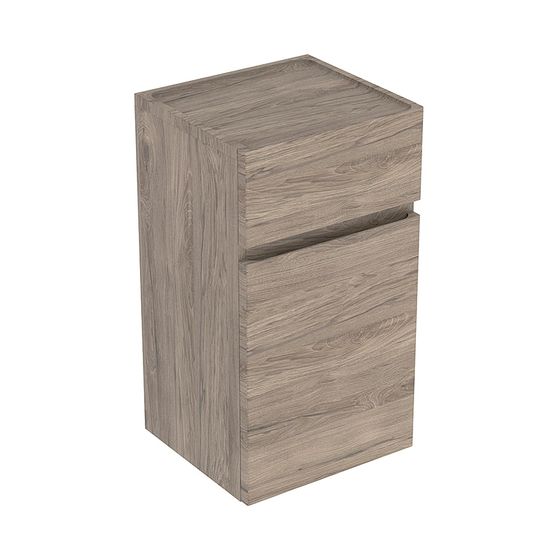 Geberit Renova Plan Seitenschrank mit 1 Tür, 1 Schublade, 39x70x36cm, Nussbaum hickory/Folie strukturiert