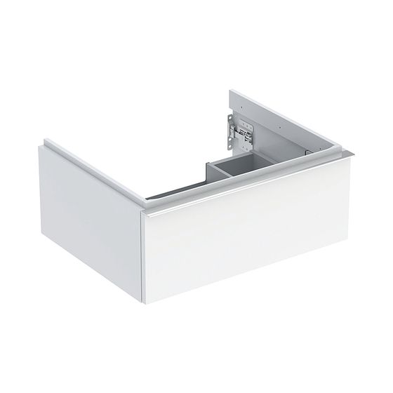 Geberit iCon Unterschrank für Waschtisch, 1 Schublade Waschtisch 60cm, Weiß, lackiert hochglänzend/HG verchromt